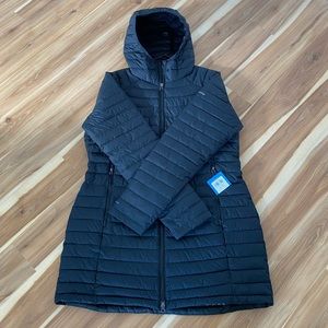 NWT Ladies Columbia White Out Mid Hooded Jacket - Black - Size XL